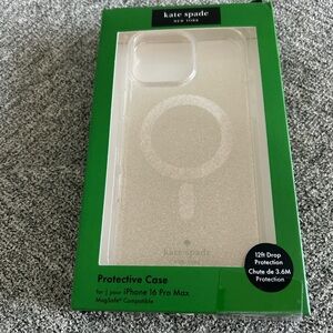 Kate Spade Gold Glitter Case for iPhone 16 Pro Max - Clear
